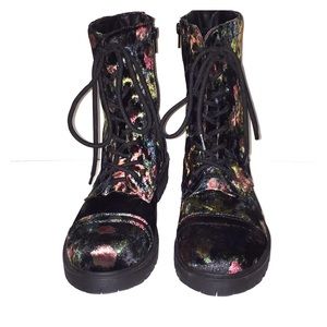 Madden Girl Black Floral Boot with Laces